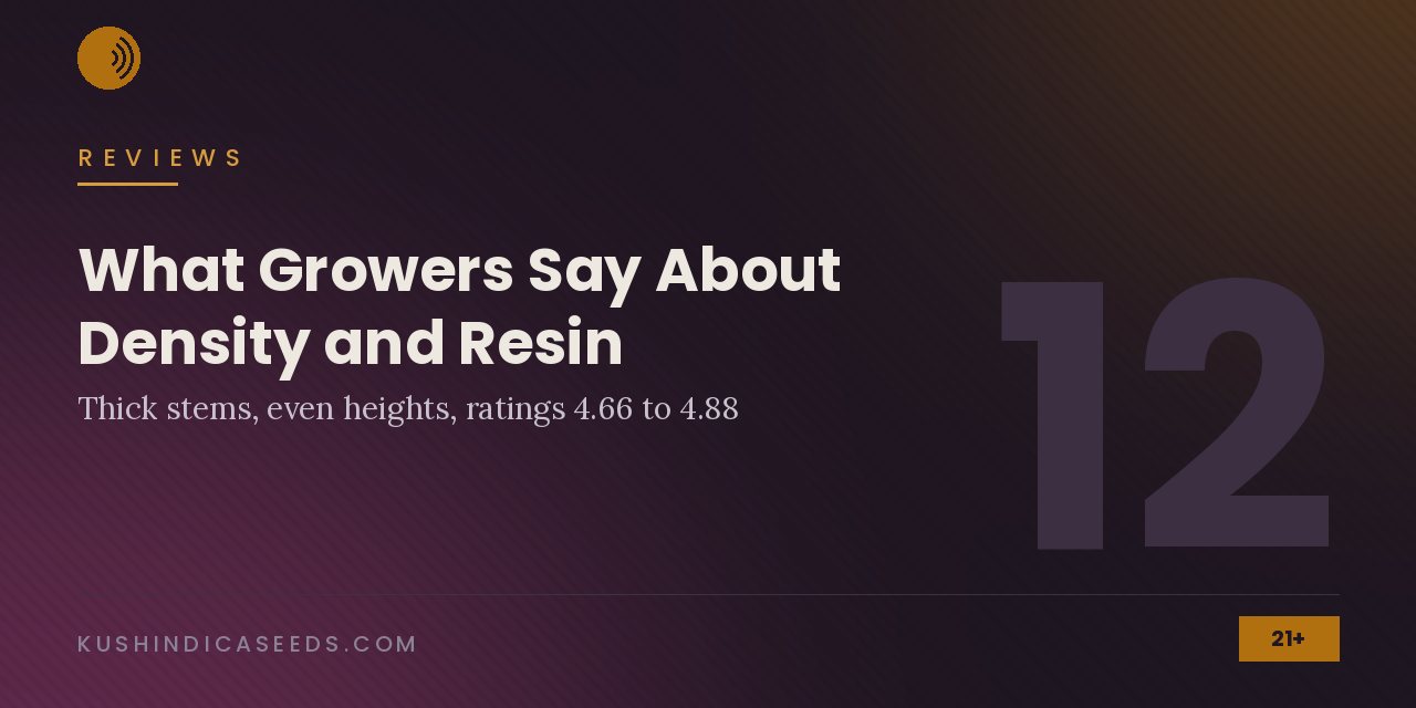 Section banner on grower reports of thick stems, even heights and ratings from 4.66 to 4.88